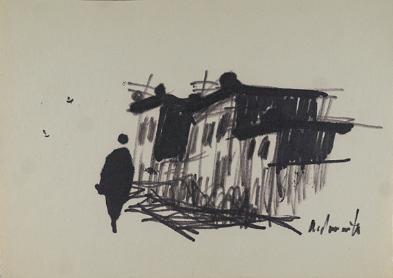 Lone figure in street Big